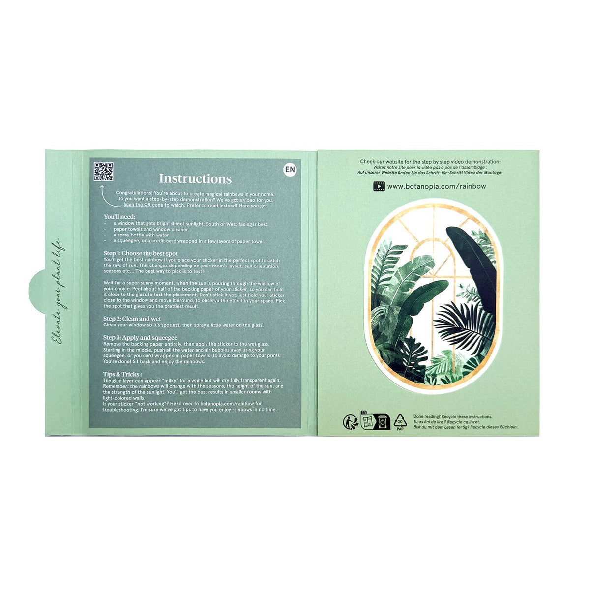 Irisierender Fenstersticker – Greenhouse Glow